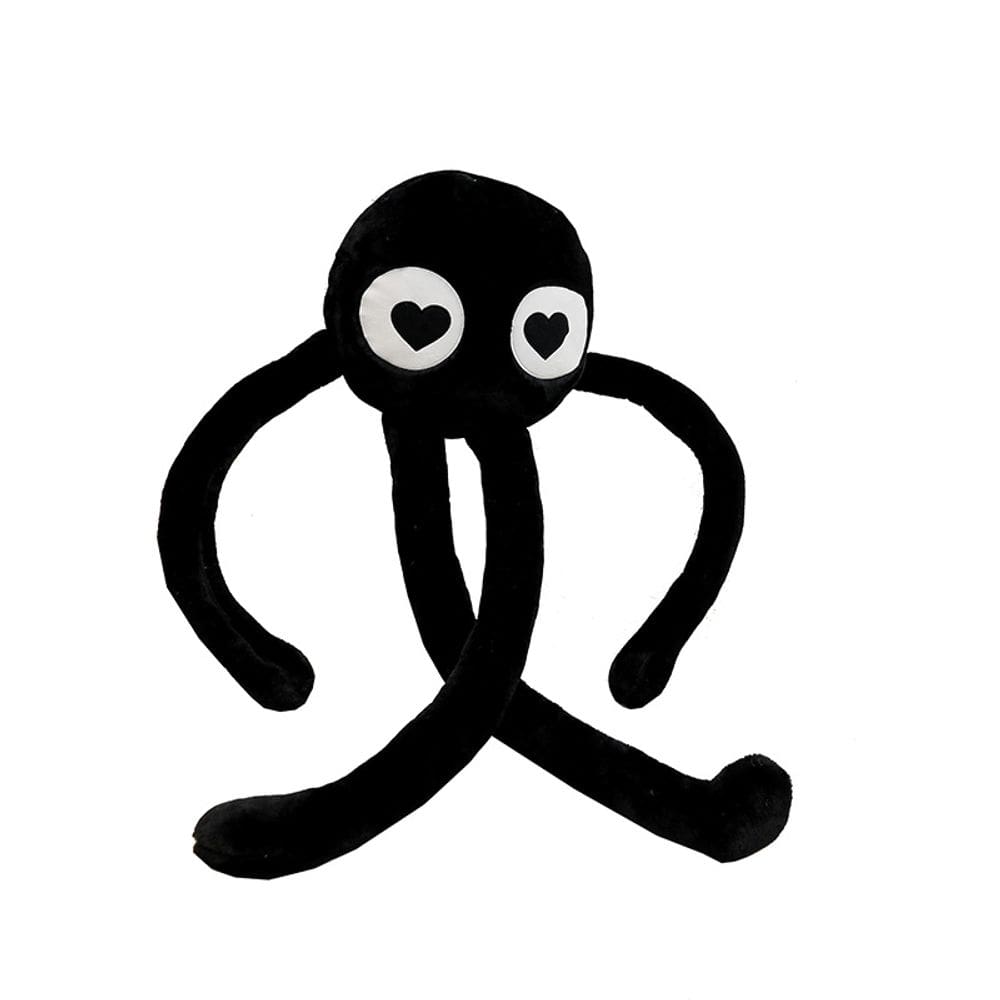 Boneca de brinquedo de pelúcia macia de desenho animado preta recheada de perna longa 105 cm