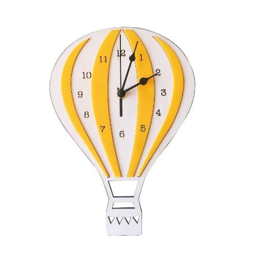 Relógio de parede Creative Hot Air Balloon 26x18 cm Madeira e acrílico