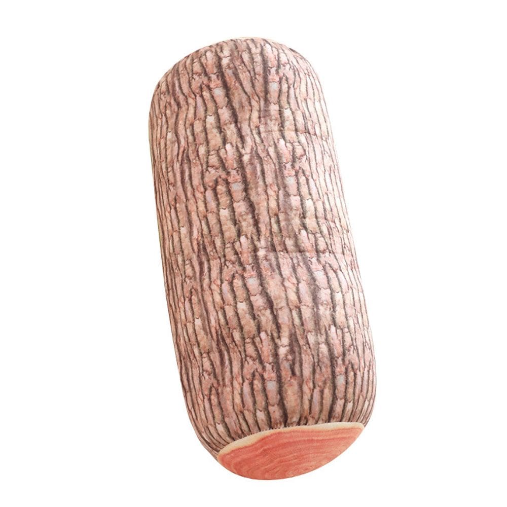 Brinquedo de tronco de árvore de pelúcia realista, boneca de madeira de pelúcia macia, 45 cm