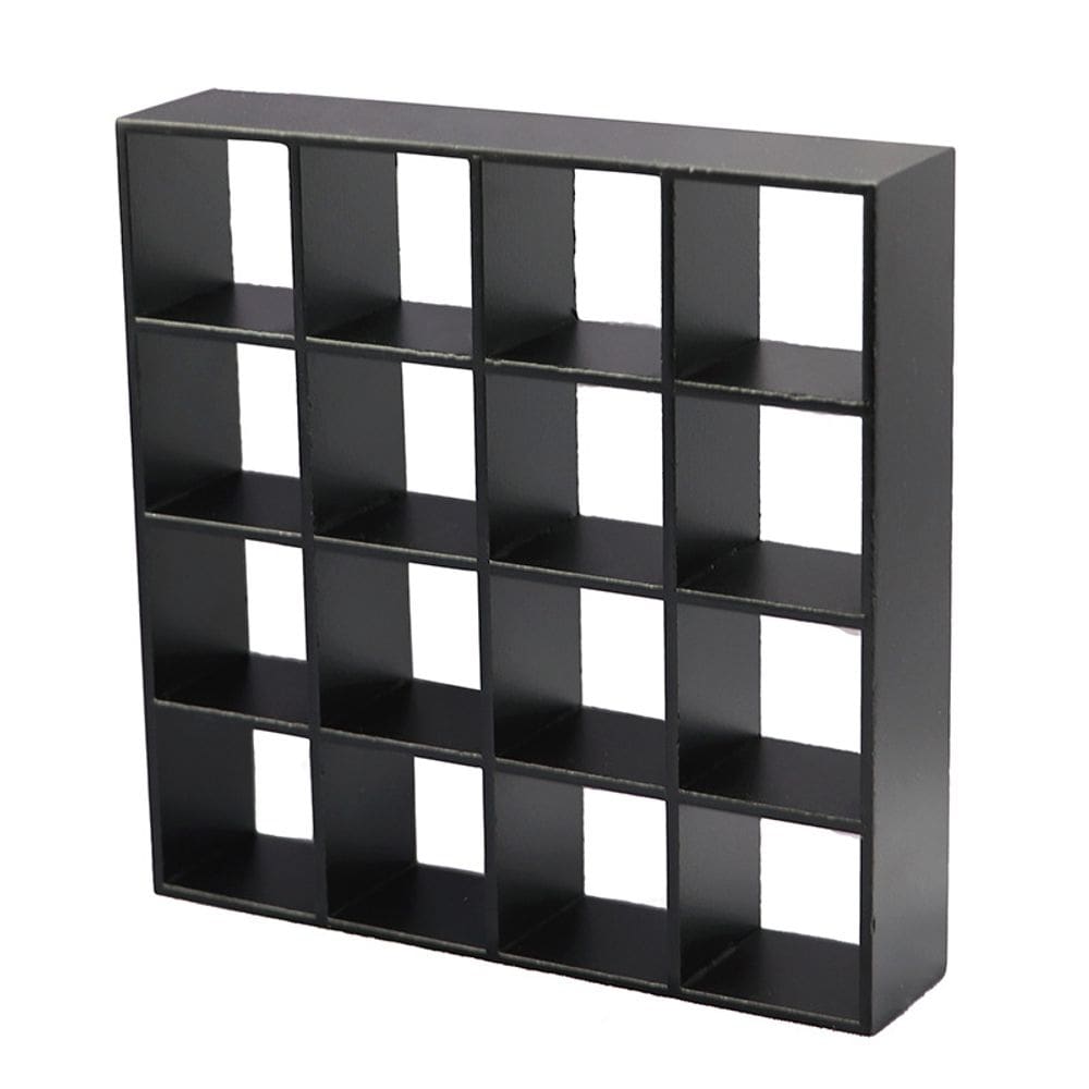 Prateleira de armazenamento Miniature Dollhouse 1:12 Scale 1:12 Black 16-Comp