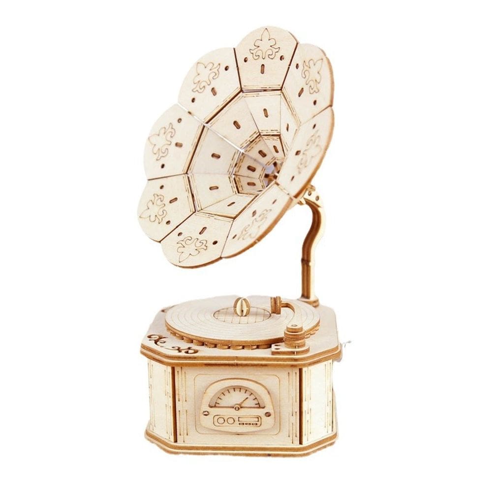 Caixa de música, quebra-cabeças de gramofone de madeira, faça você mesmo, com melodia azul do Danúbio