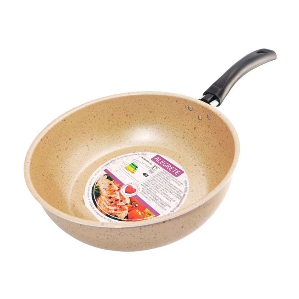 Frigideira Colore Wok 24Cm Antiaderente Bege Stone Alegrete