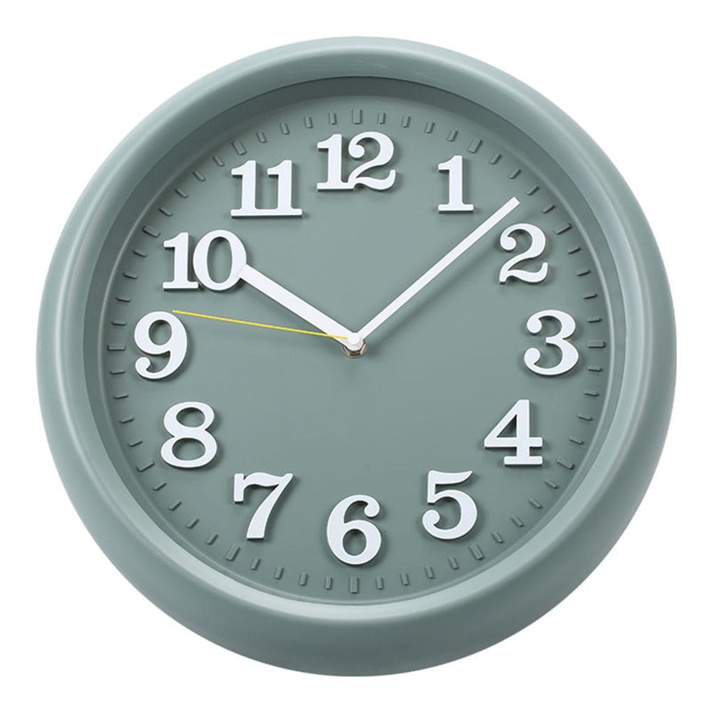 Relógio de parede Modern Silent 37 cm com moldura de plástico verde
