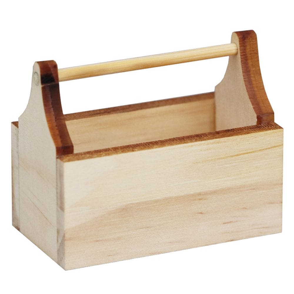 Caixa de ferramentas de madeira Dollhouse Furniture em miniatura em escala 1:12