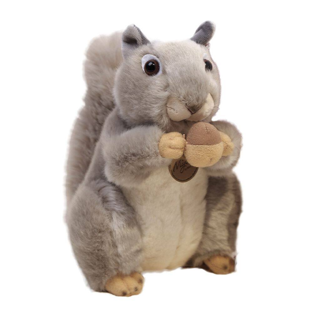 Brinquedo de pelúcia, esquilo realista, animal de pelúcia macio de desenho animado de 20 cm