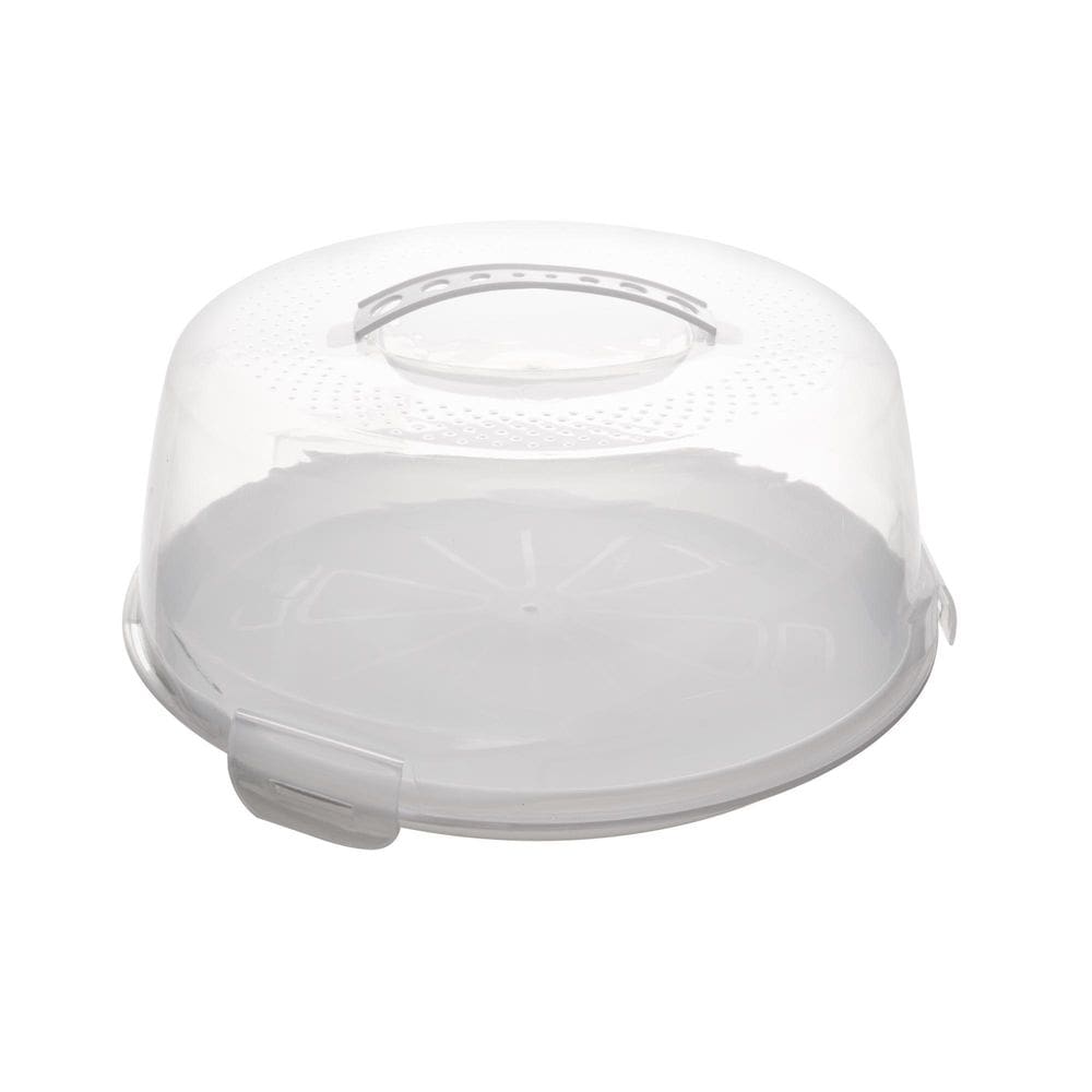 Prato De Bolo Com Tampa E Alça Em Plástico Para Mesa Bancada