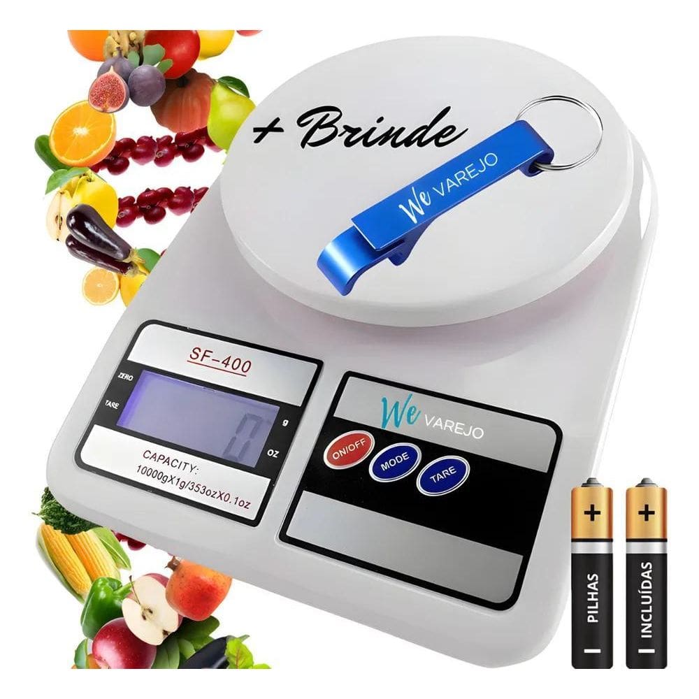 2X We Varejo - Balança Digital De Cozinha Branca 1G Até 10Kg