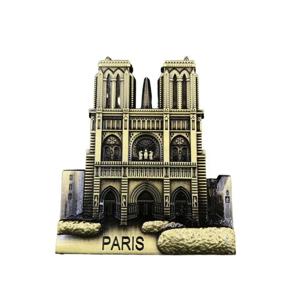 Imã de geladeira 3D Paris França Notre Dame Cat Metal Souvenir