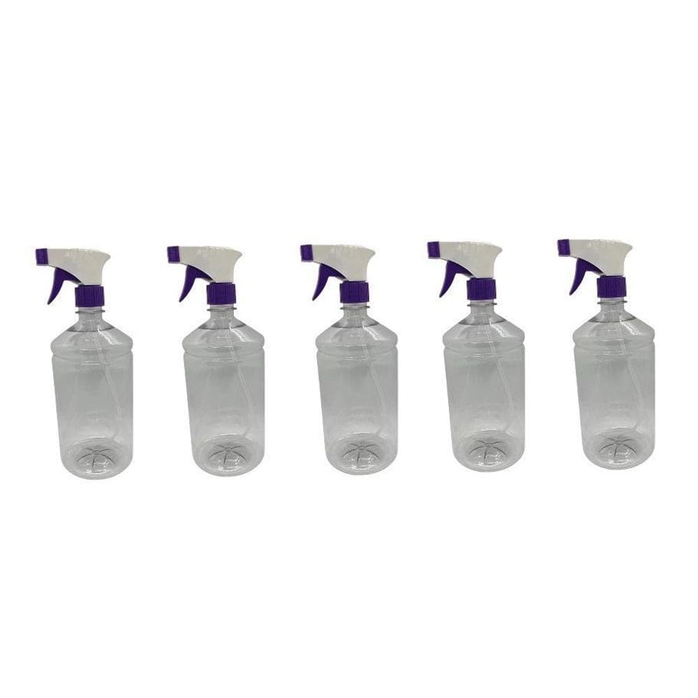 Kit 5 Pulverizador Plastico 1000Ml Gtl Roxo/Branco