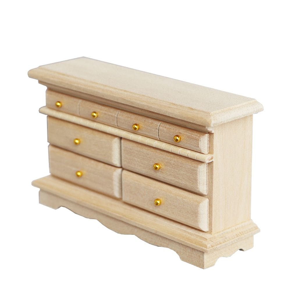 Cômoda de casa de bonecas em miniatura em escala 1:12