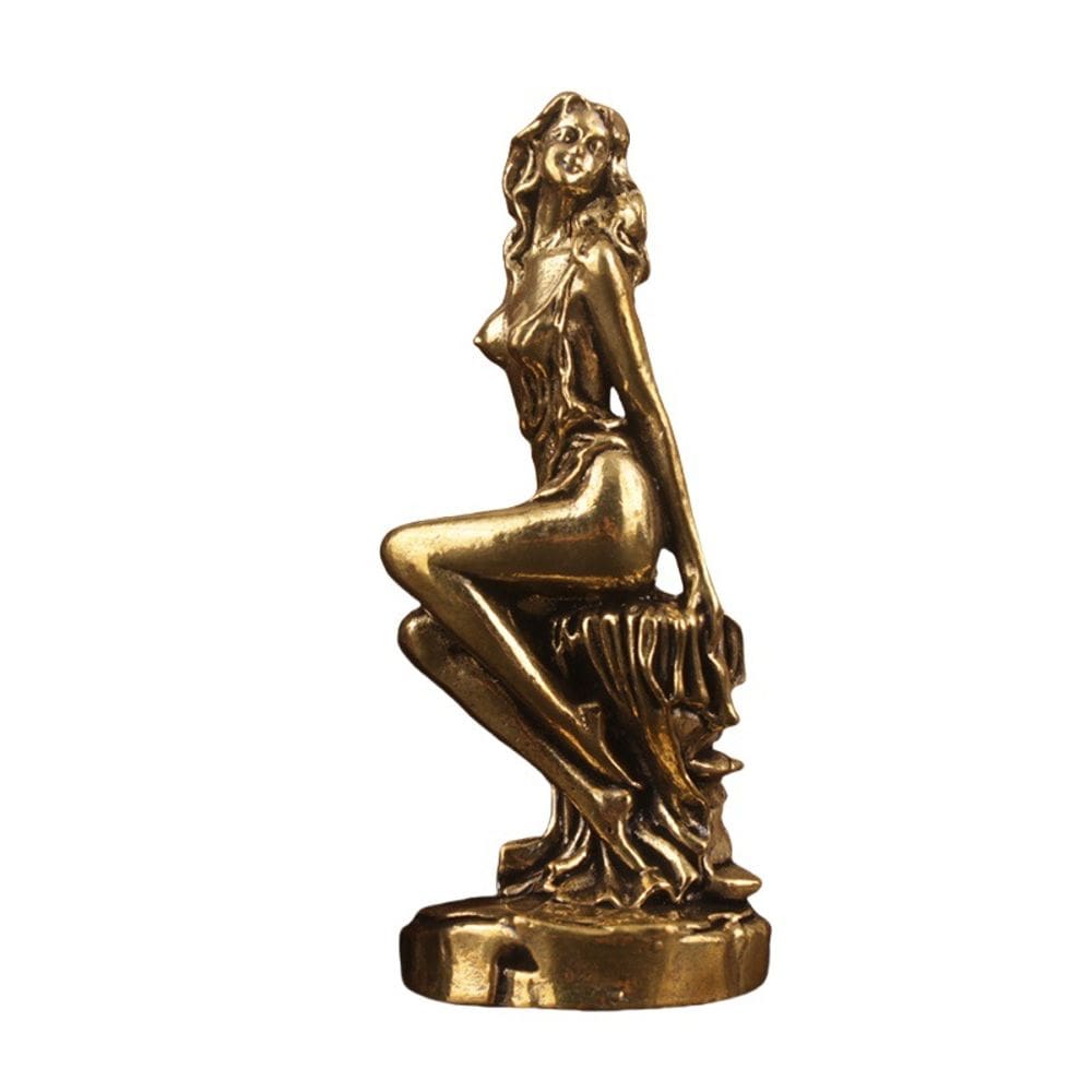 Escultura: Deusa feminina de bronze, 10 cm, beleza clássica