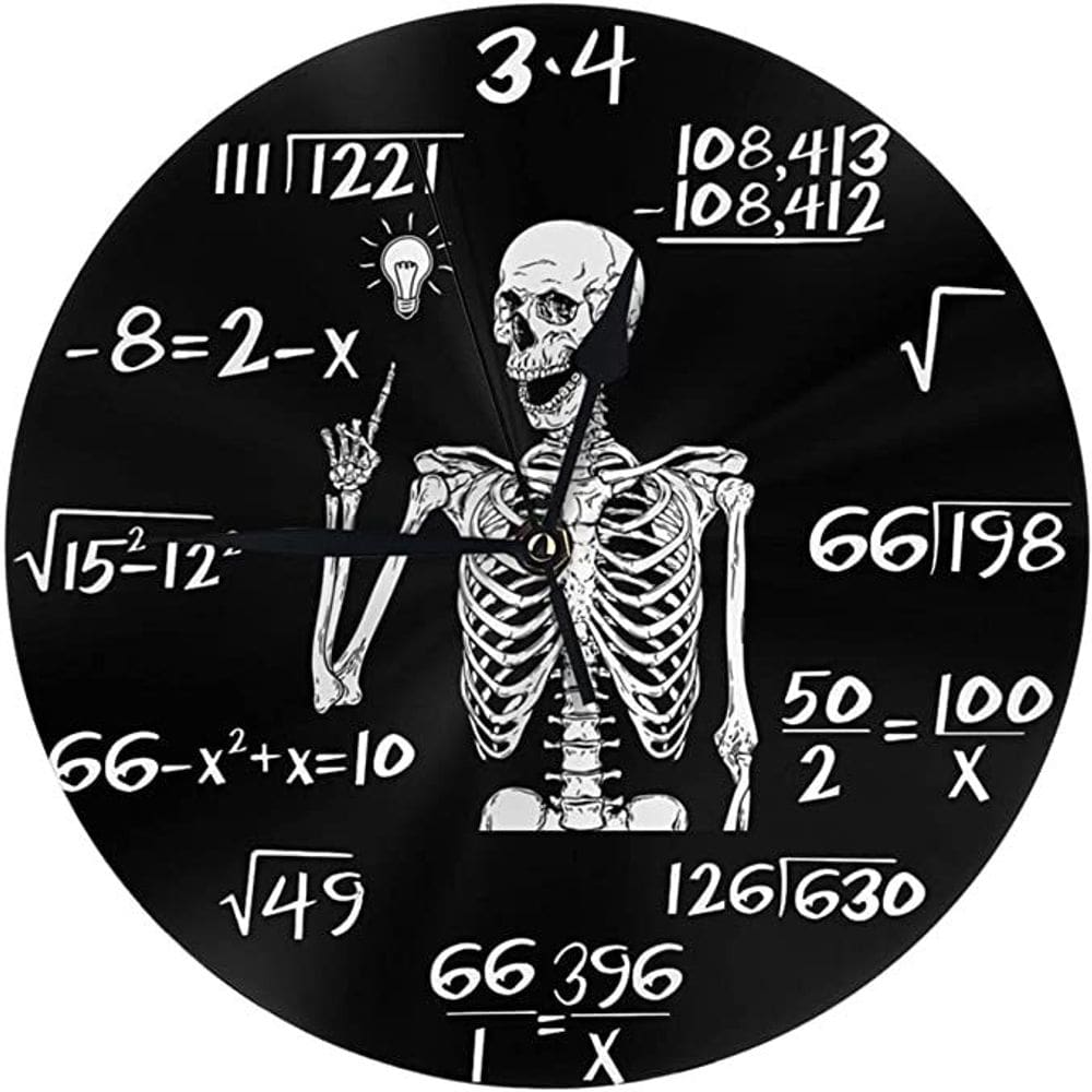 Relógio de parede Creative Skeleton Math Design 30cm