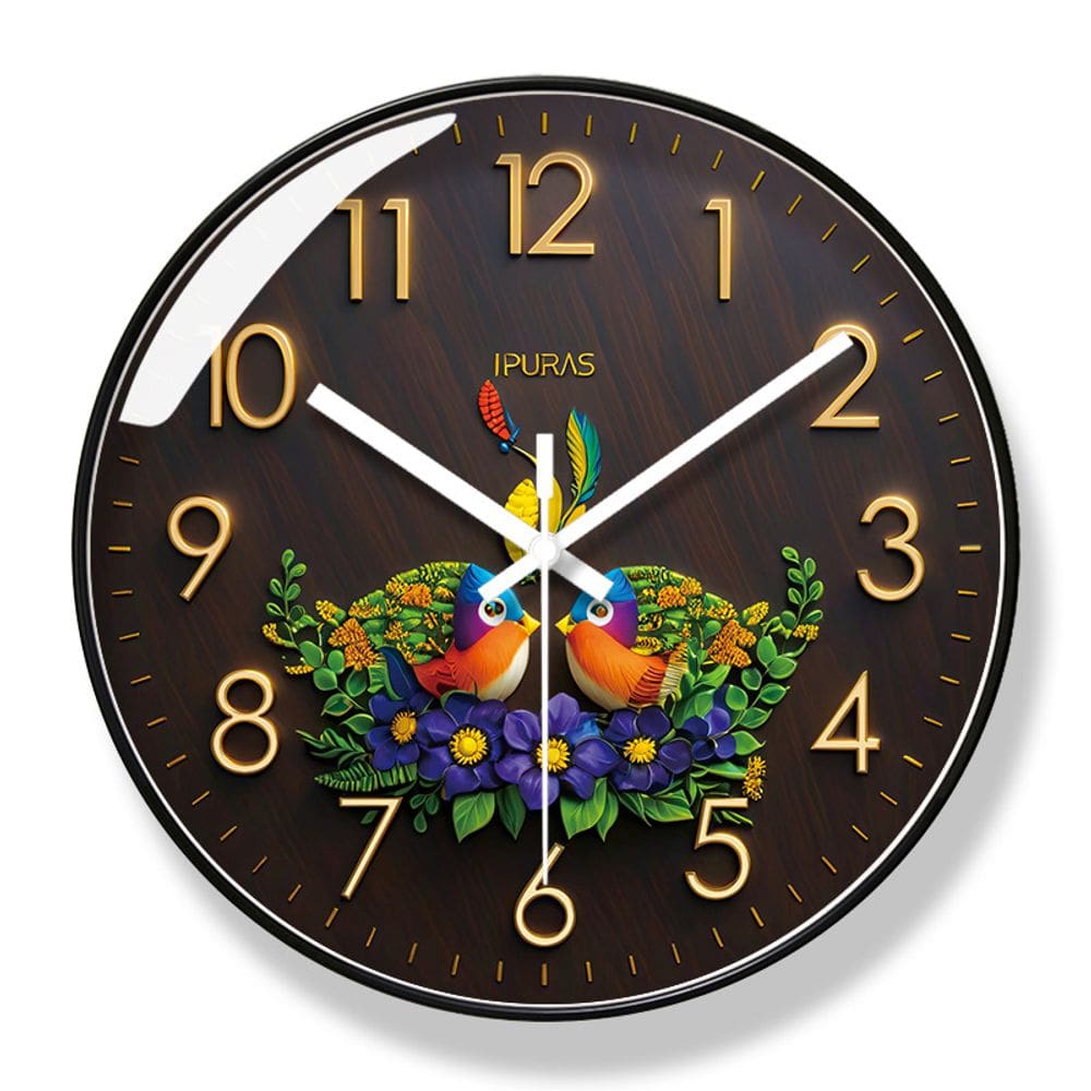 Relógio de parede Creative Bird and Floral Design 30x30cm