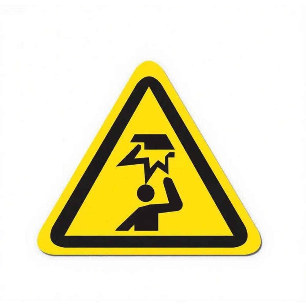 Adesivo de aviso: cuidado, risco de ferimentos na cabeça, 4 unidades/lote