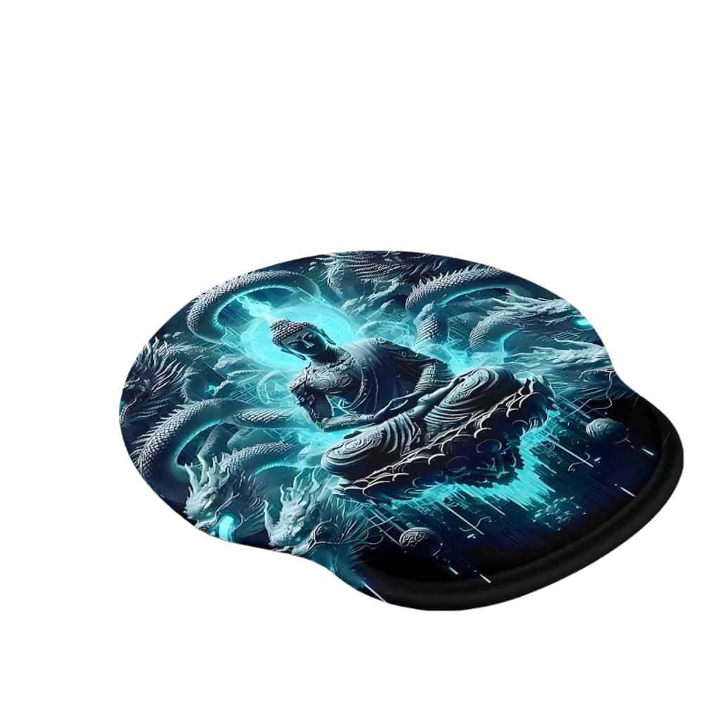 Mouse Pad Creative Buddha Wealth com apoio de pulso 23x25,3x2,5 cm