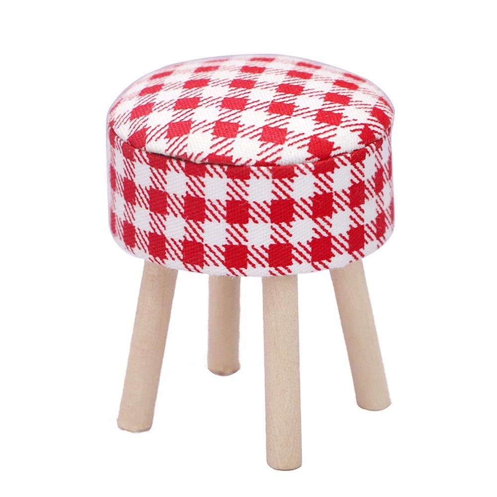 Banqueta redonda de móveis de casa de bonecas em miniatura em escala 1:12