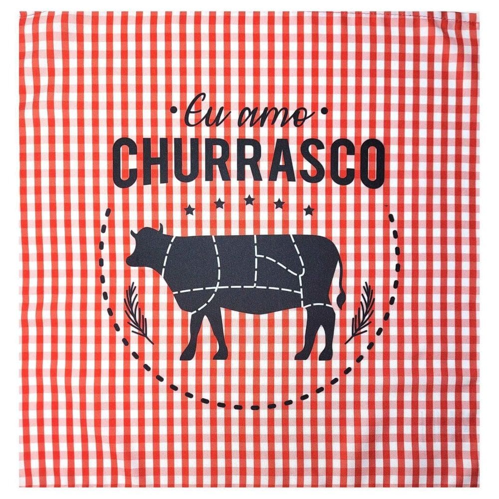 Kit 4 Guardanapos De Tecido Churrasco Vermelho 40Cmx40Cm