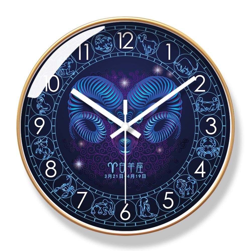 Relógio de parede Aries Zodiac Non-Ticking Silent 30cm