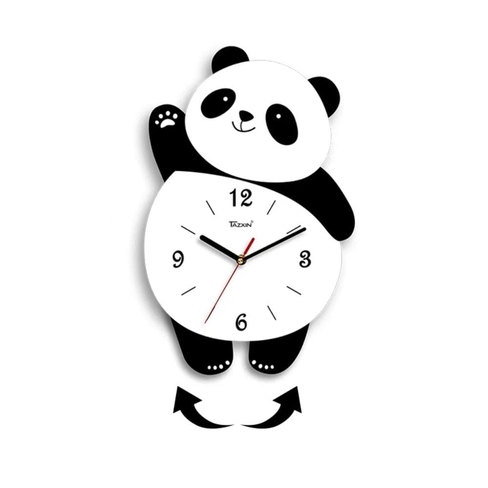 Relógio de parede Creative Panda Silent Non-Ticking Design