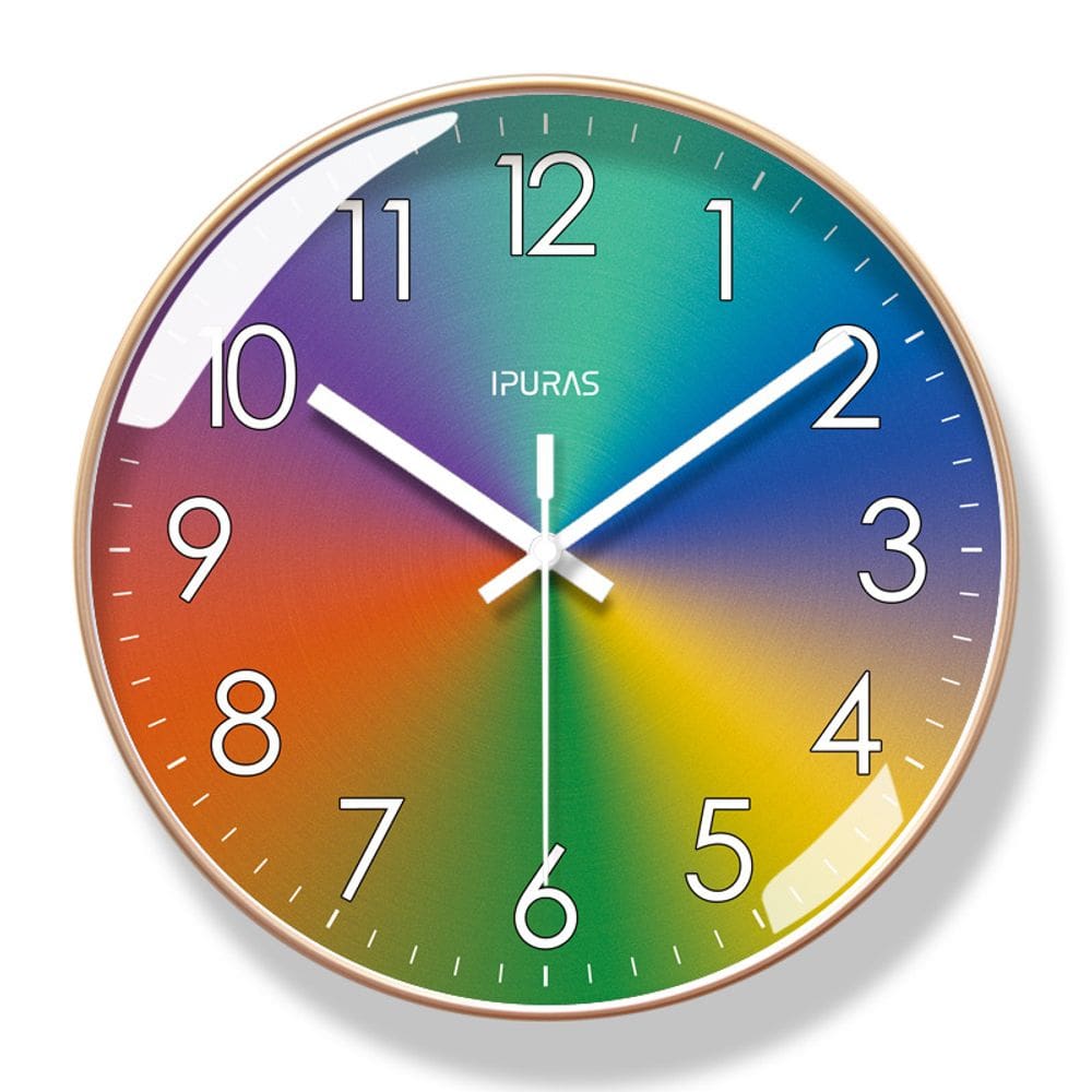 Relógio de parede Modern Rainbow 30 cm de quartzo antiaderente