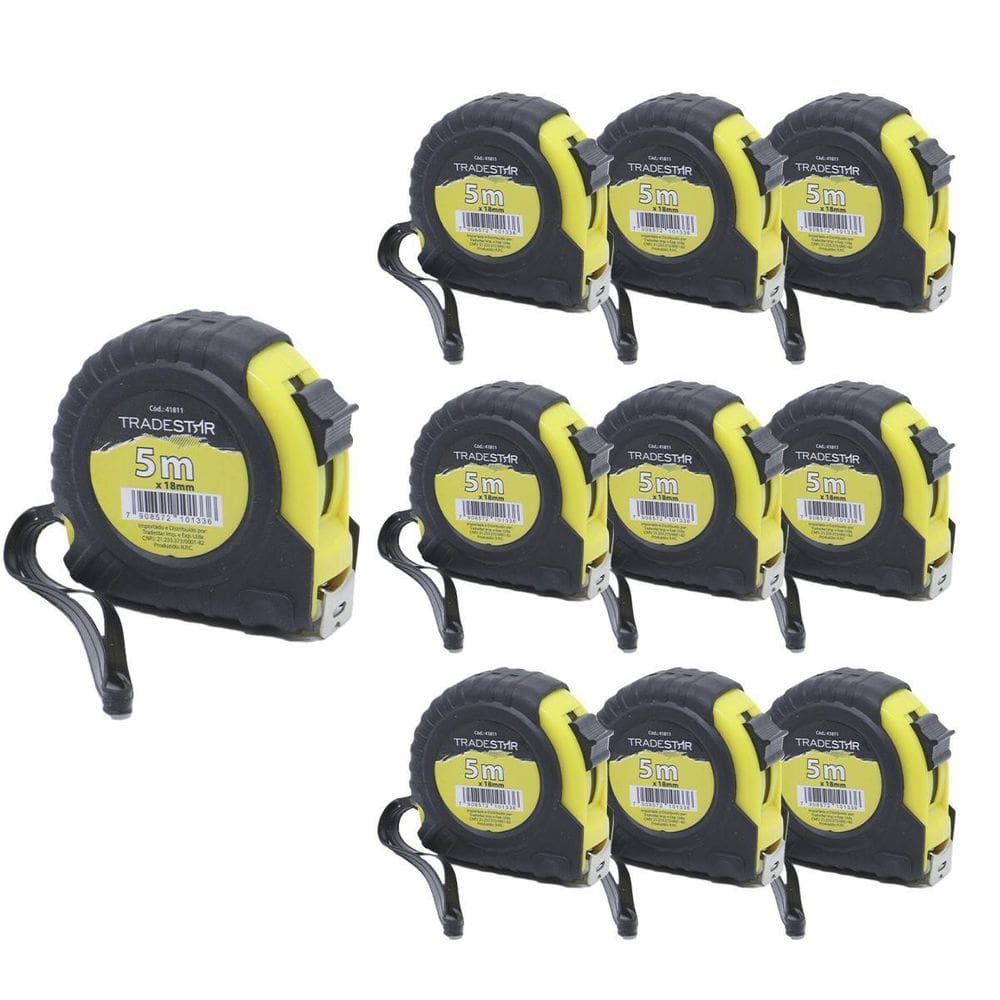 Kit 10 Trena 5 Metros Manual Emborrachada Com Trava