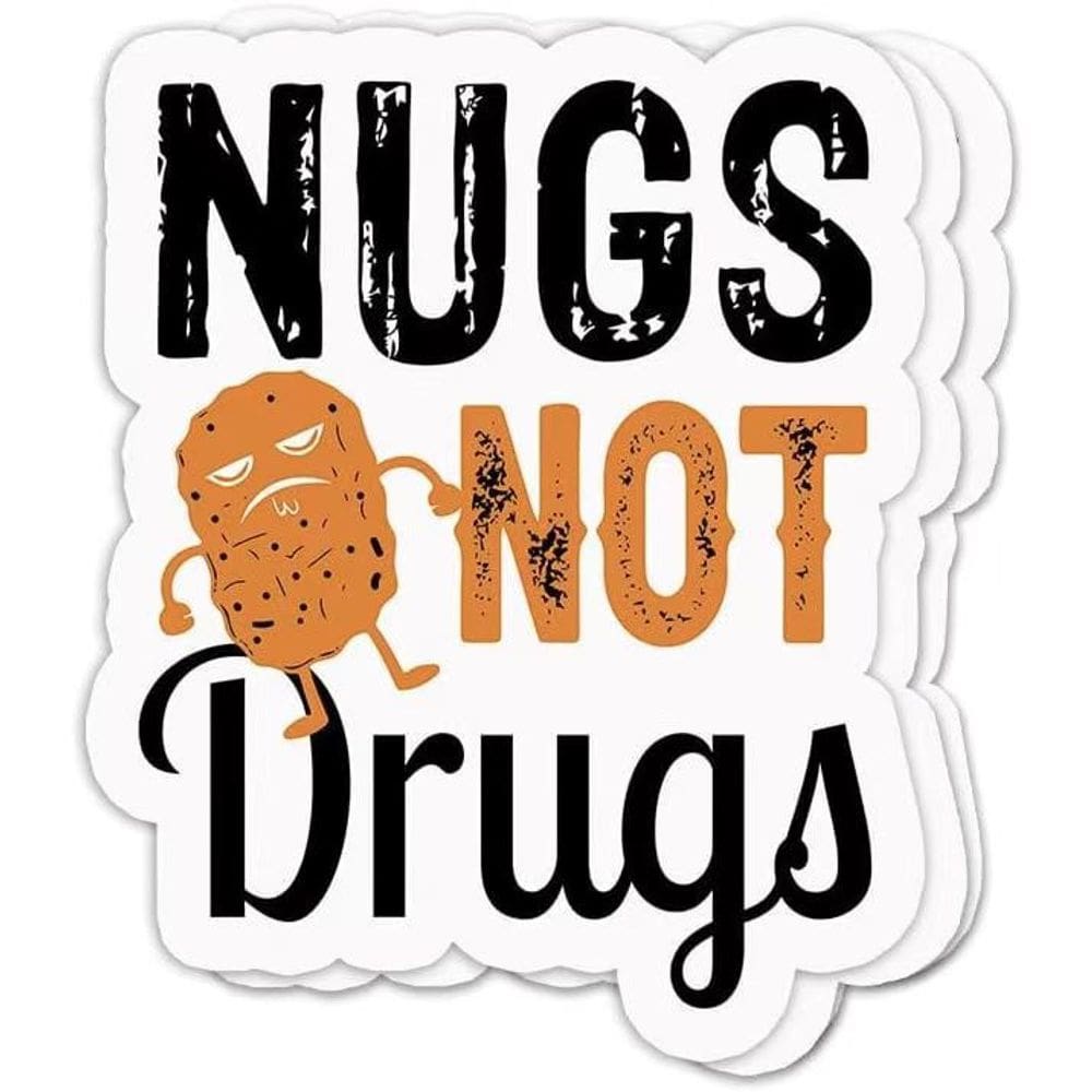 Adesivo Nugs Not Drugs Funny, vinil autoadesivo, 50 unidades