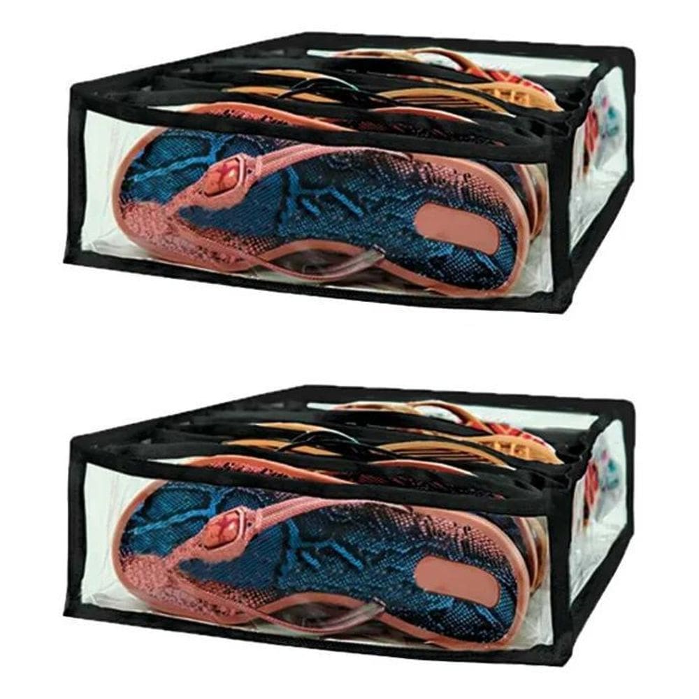2X Kit 2 Colmeias Organizadora Rasteirinhas Chinelos - Preta