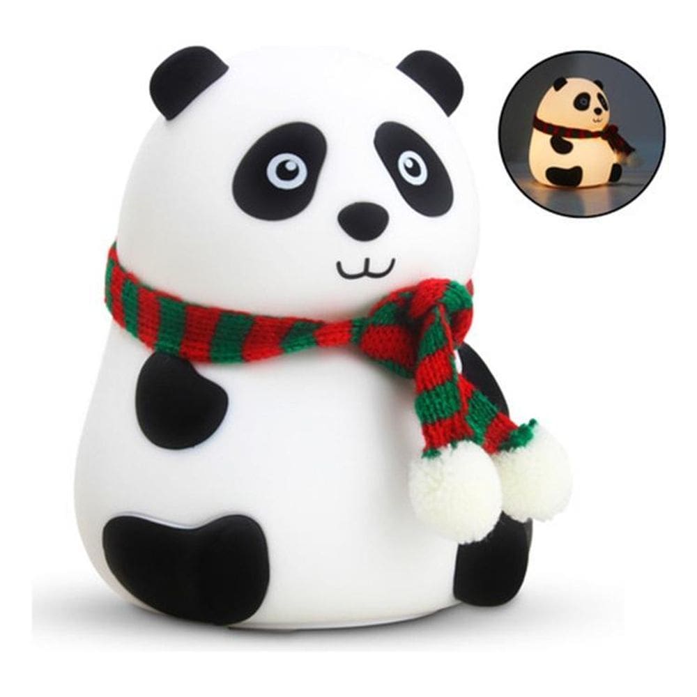 Luminária De Silicone Noturna Recarregável Toque Cores Panda