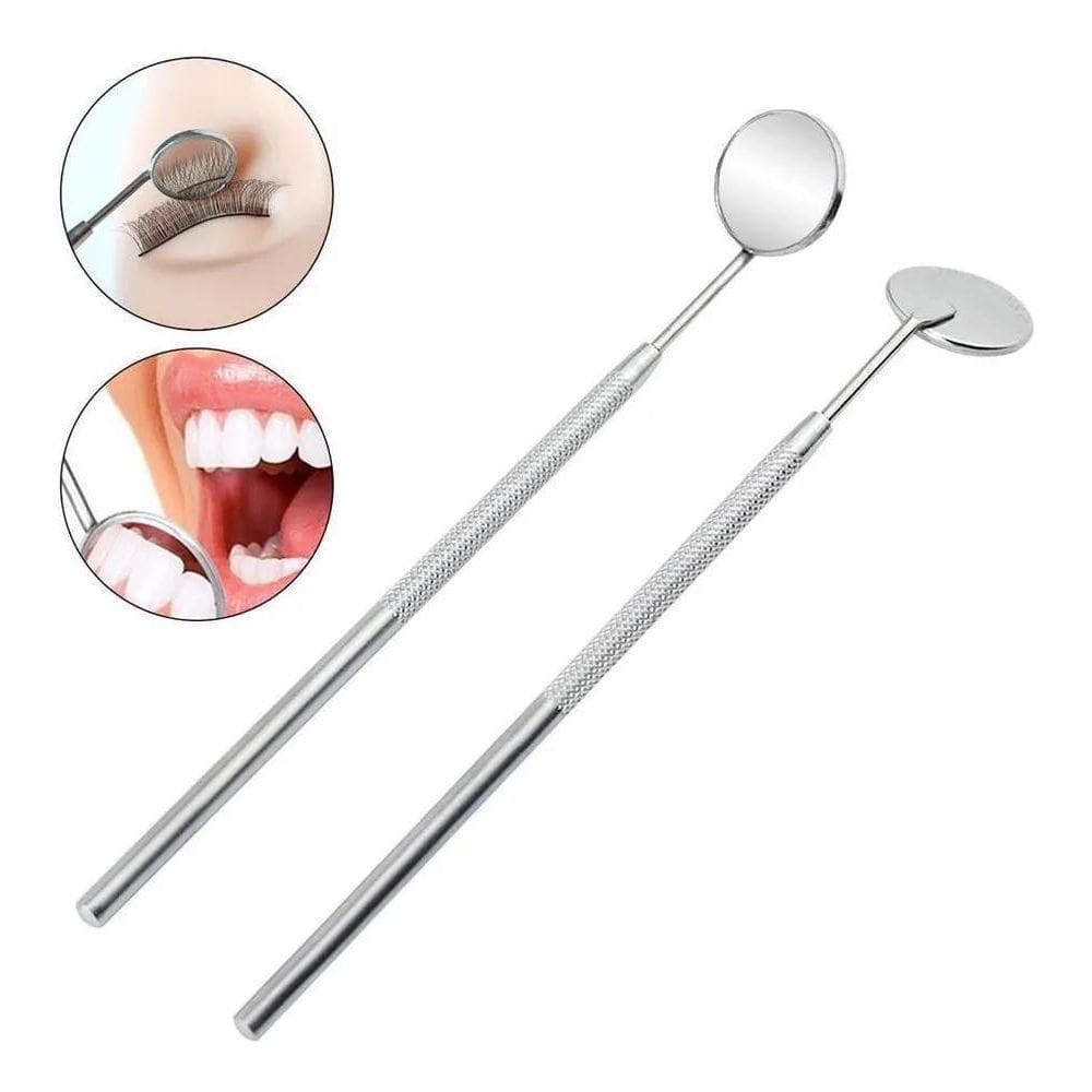 2X Espelho Precisão Alongamento Extensão Cílios Dentista Ino