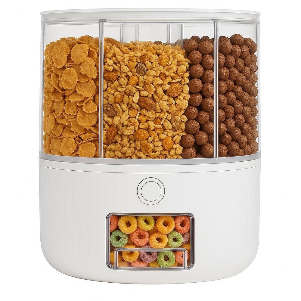 Dispenser Para Cereais Porta Cereal Giratório 6 Divisórias