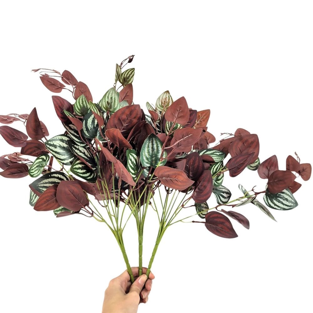 Kit 3 Peperômia Roxa Lambari 48Cm Planta Artificial Jardim