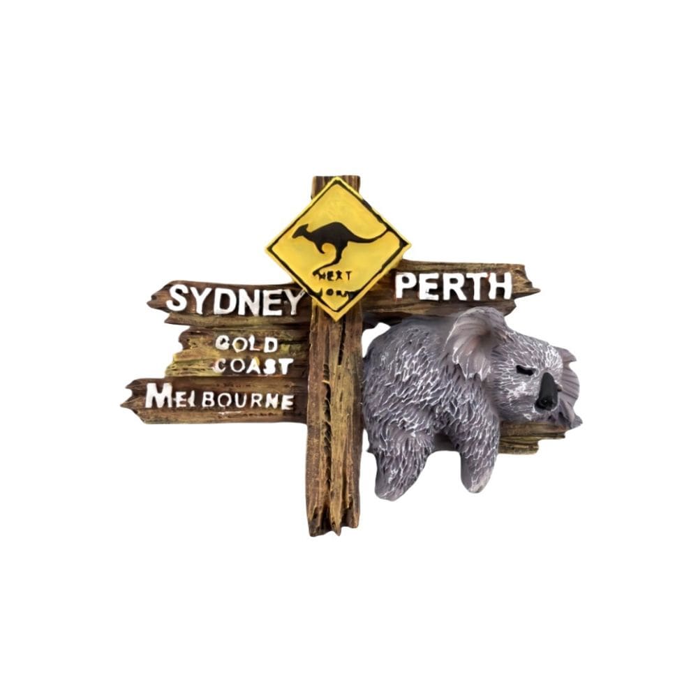 Lembrança de resina de coala 3D Australia Magnet 3D Australia 8,3 x 6,2 cm