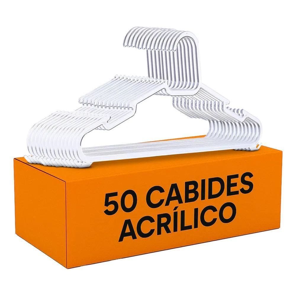 2X Cabides Kit 50 Unidades De Acrilico Transparente Adulto O