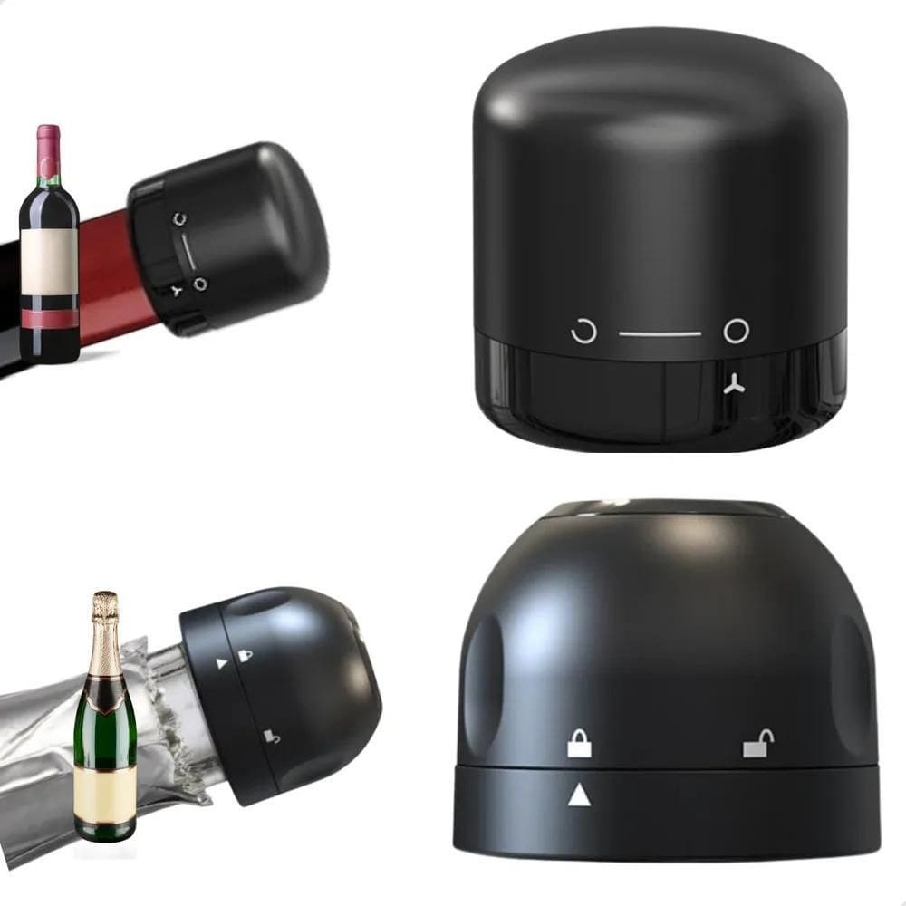 2X Tampa Garrafa De Vinho Espumante Água Rolha A Vácuo Press