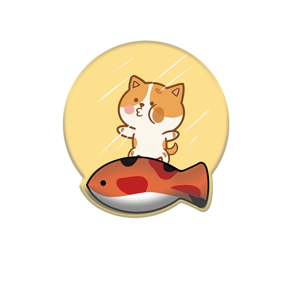 Mouse Pad Cute Cartoon Cat Eating Fish, suporte de pulso de silicone