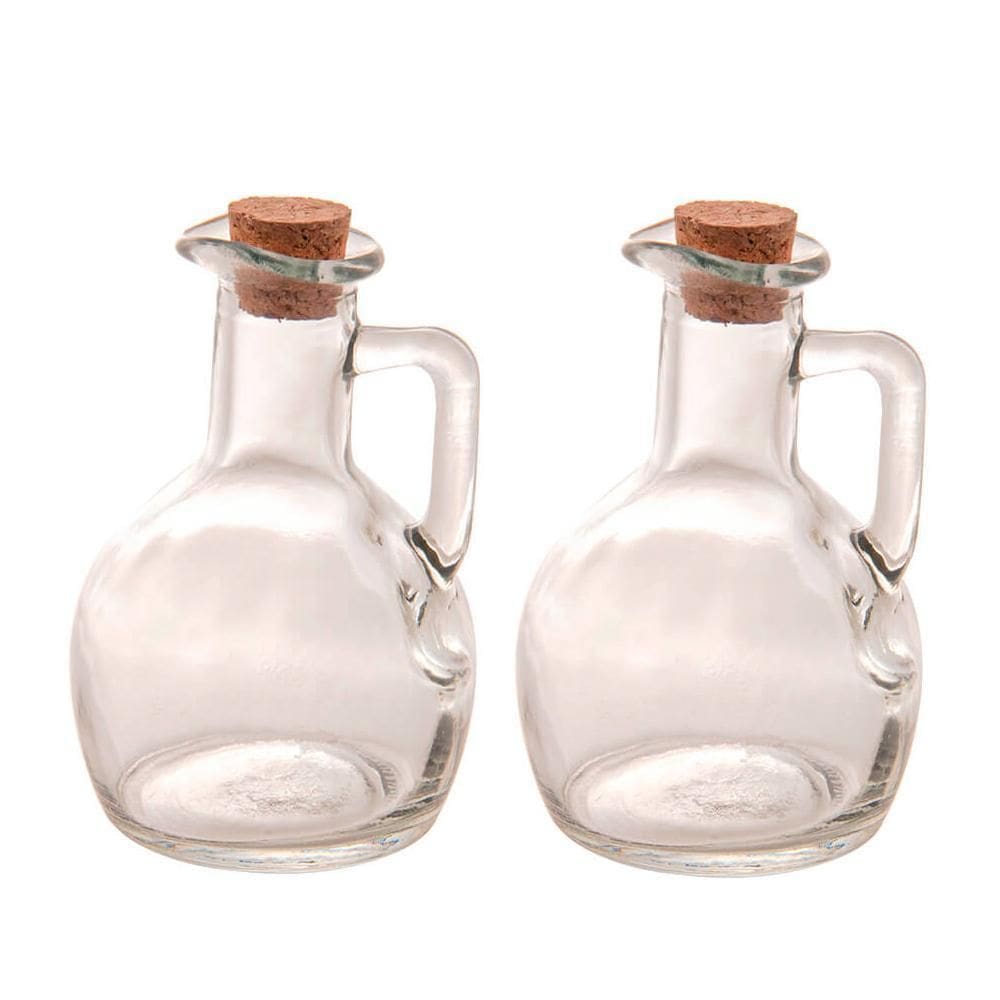 Galheteiro De Vidro Com Tampa De Rolha 180Ml 2 Peças Lyor