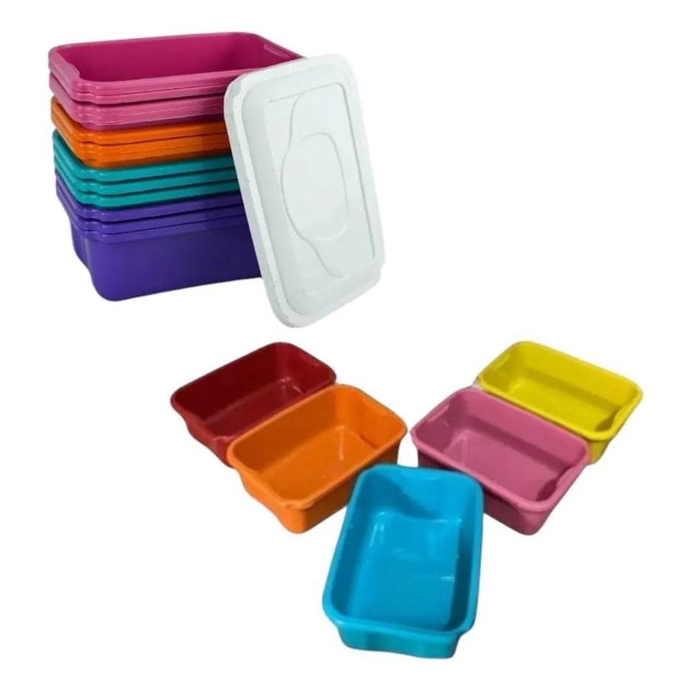 2X Kit 20 Formas Fabricação Sabão Sabonete Com Tampa