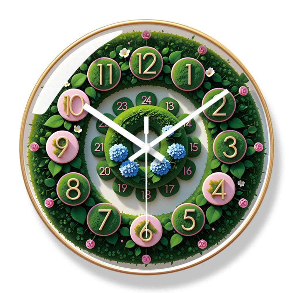 Relógio de parede Creative Floral 30cm Silent Non-Ticking