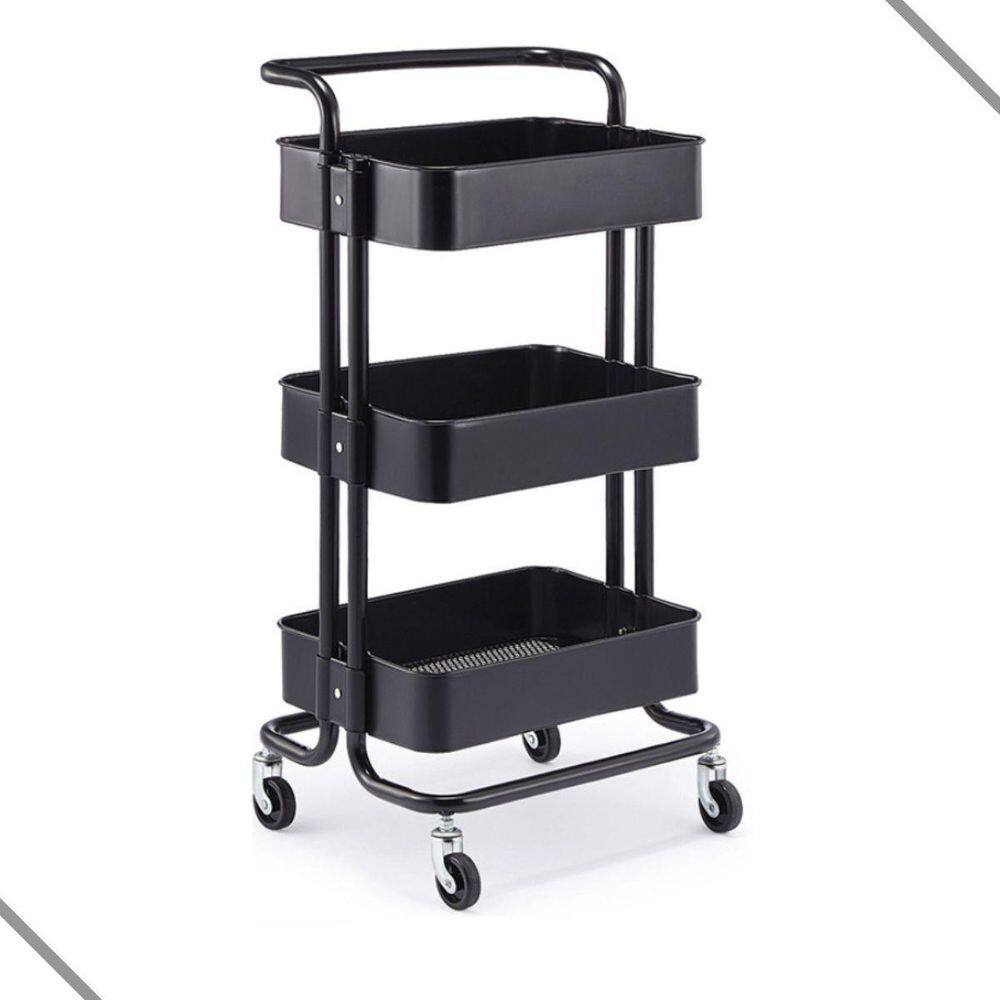 Carrinho Organizador Multiuso Em Aço Com 3 Prateleiras