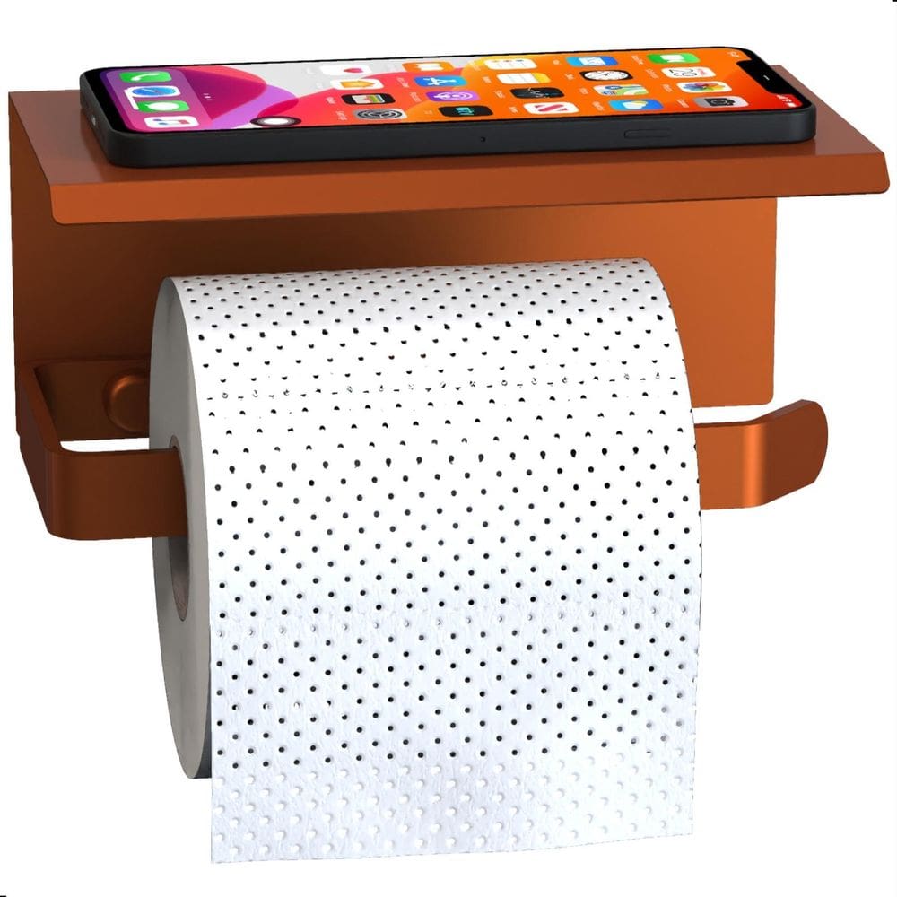 Suporte Porta Papel Higiênico De Parede Rose Gold Max