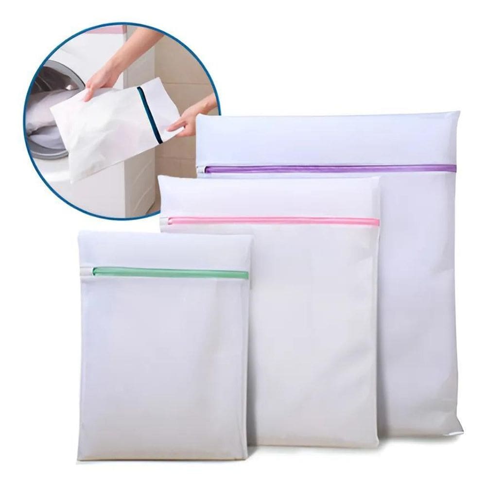 Kit 6 Saquinhos Com Ziper Lavar Roupa Delicada P/M/G