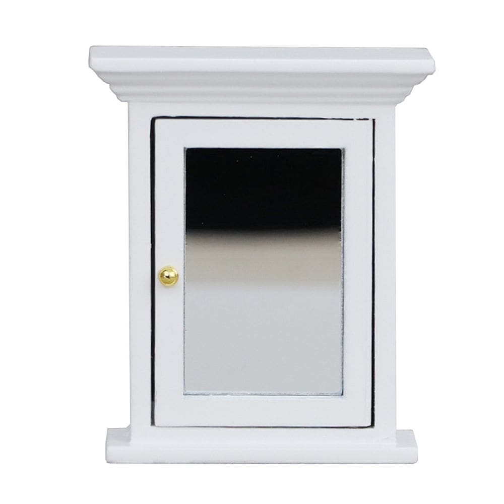 Móveis de casa de bonecas em miniatura Armário de banheiro de madeira 1:12