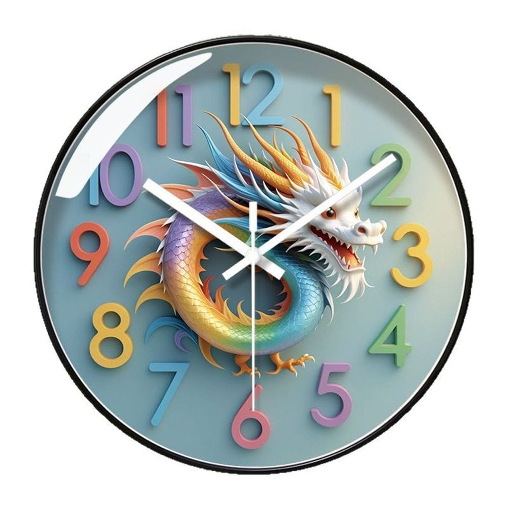 Relógio de parede Creative Dragon Non-Ticking Silent 30cm