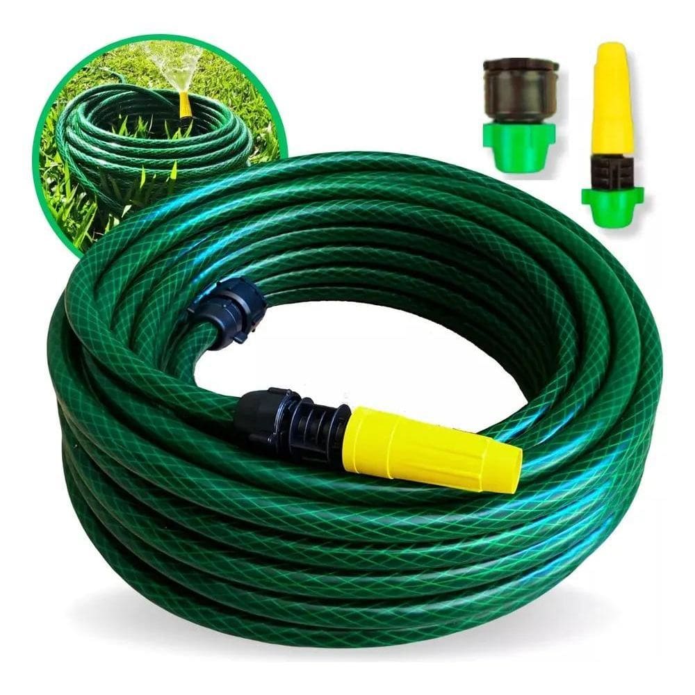 3X Mangueira Jardim 10 Metros Trançada Reforçada Completa Co