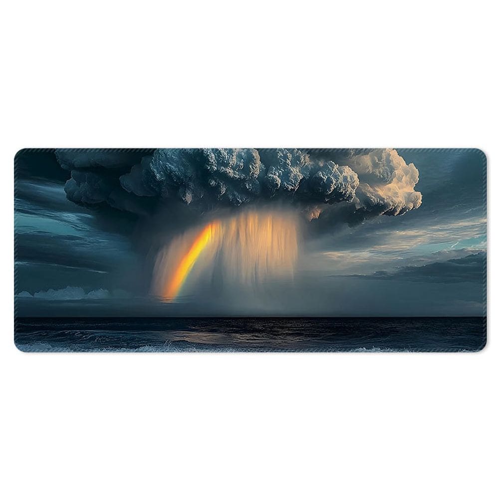 Tapete de mouse grande de 80 x 30 cm com Rainbow Cloud St