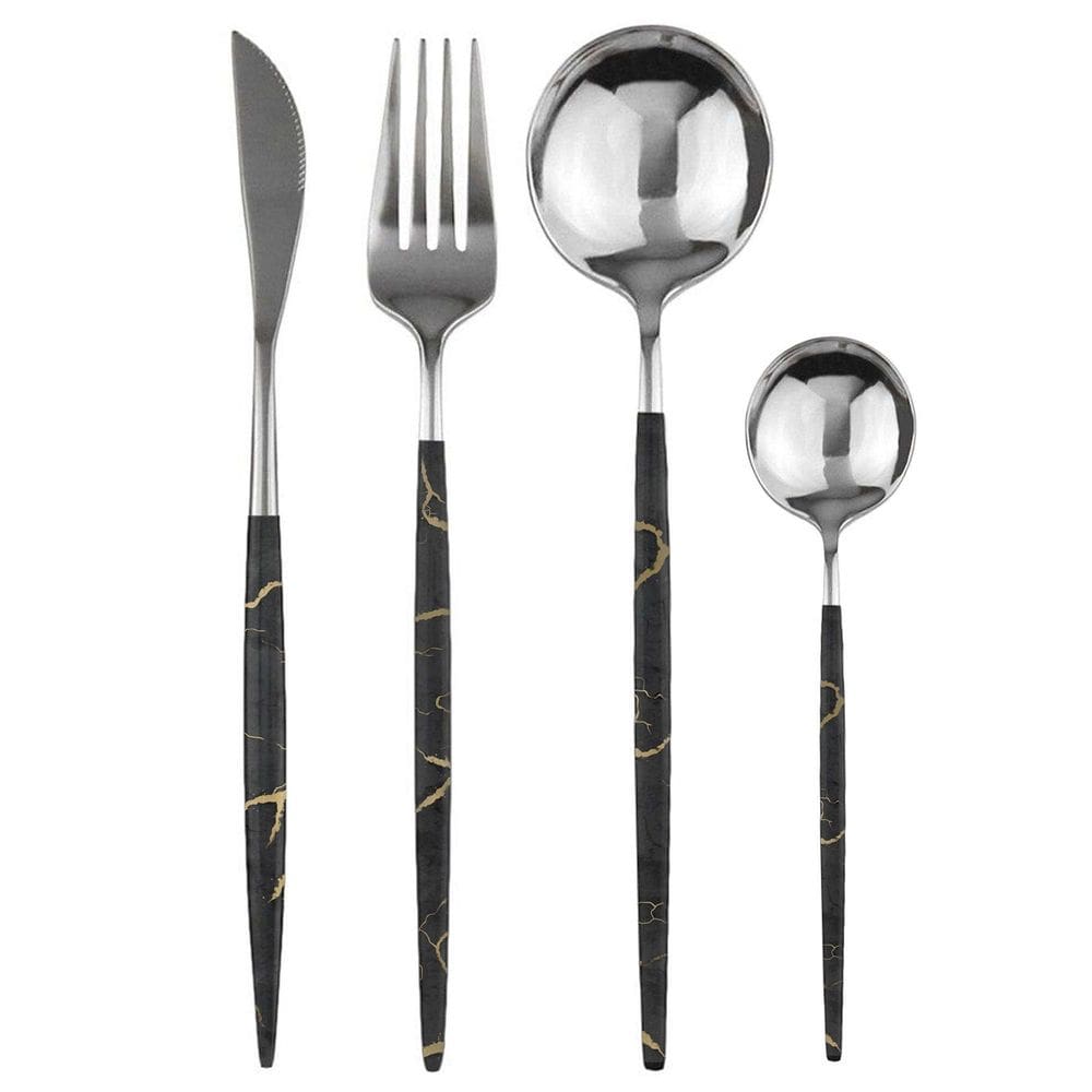 Garfo Colher Faca Conjunto De Talheres Inox 24 Peças Slim