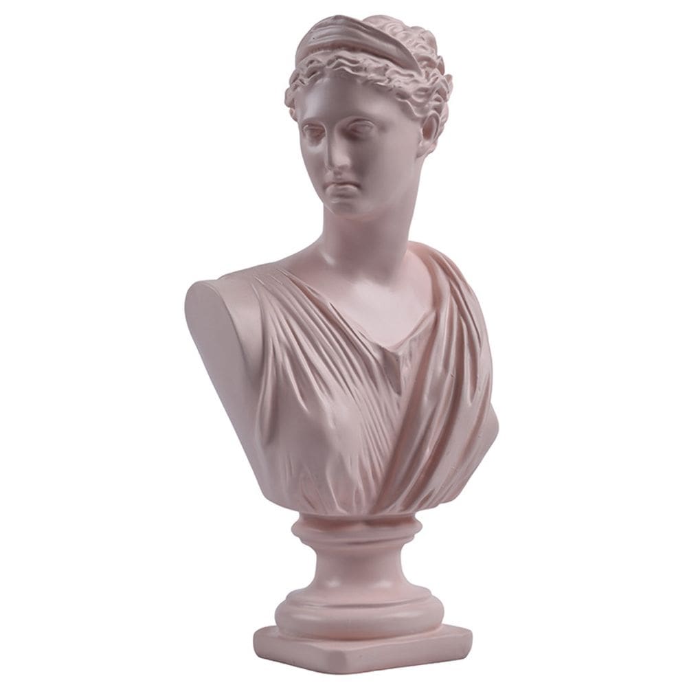 Escultura: estátua, rosa, Vênus, elegante busto feminino, resina 31cm