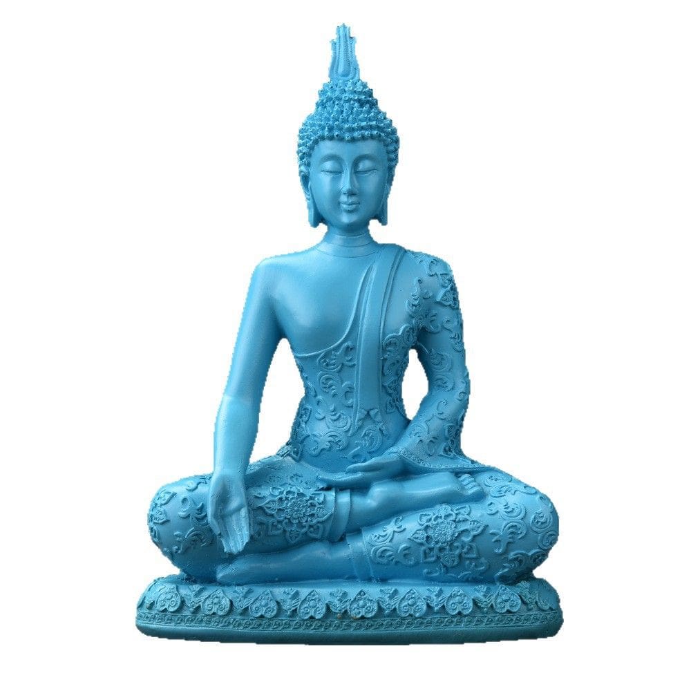 Estátua de escultura em arenito de resina de Buda sentado em estilo zen