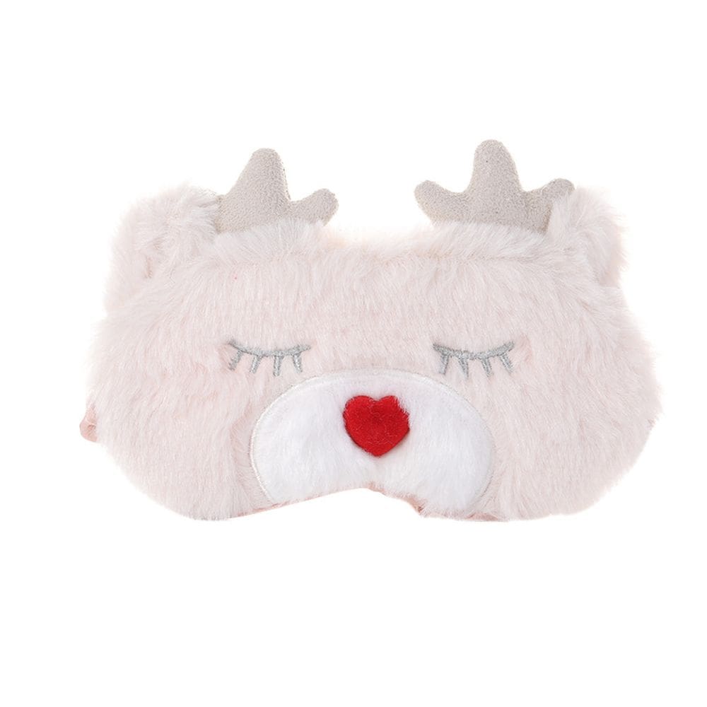 Máscara de dormir Christmas Reindeer Plush para crianças e adultos