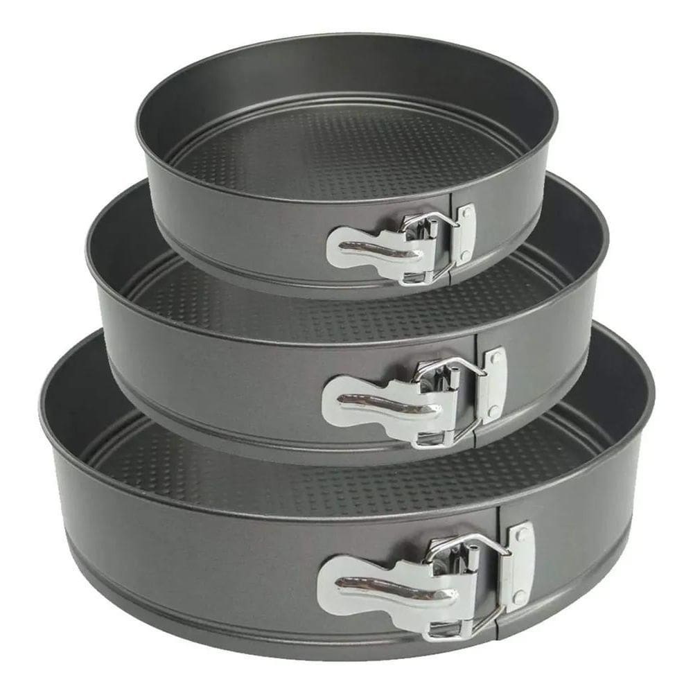 Mm House Kit 3 Formas Para Bolo Torta Fundo Removível Antiad